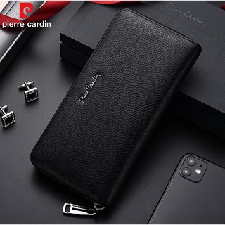 Ví cầm tay nam Pierre Cardin chính hãng da bò thật ví dài có khóa kéo ví có khóa kéo pierre cardin PCJ2105