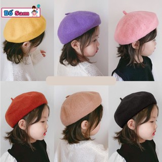 Mũ nồi cho bé, mũ beret dạ có dây điều chỉnh nhiều màu cho bé 2-8 tuổi Shop Bố Sam