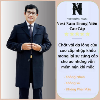 Áo Măng Tô Nam Dáng Dài, Áo Dạ Nam Trung Niên Cao Cấp Chất Liệu Dạ Lông Cừu Nhập Khẩu