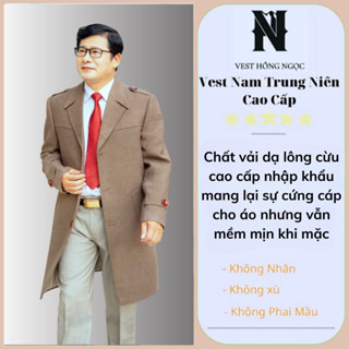 Áo Dạ Nam Dáng Dài ,Măng Tô Nam Trung Niên Chất Liệu Dạ Lông Cừu Nhập Khẩu Dầy Dặn Mềm Mịn