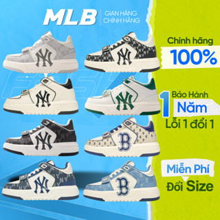 Giày MLB chính hãng Chunky Liner Mid , giày sneaker thể thao quai dán cổ lửng New York Yankees