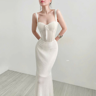 (HÀNG SẴN)Đầm maxi phối ren dáng đuôi cá
