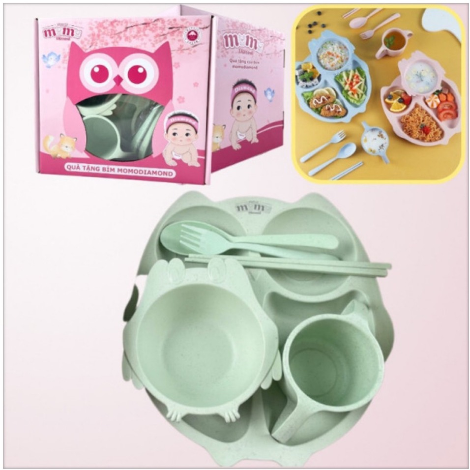 Bộ bát ăn dặm 7 chi tiết chất liệu lúa mạch