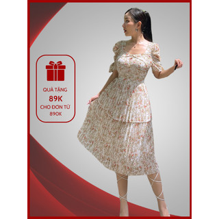 Váy hoa nhí xếp ly 2 tầng IZZIE VH663 sang chảnh
