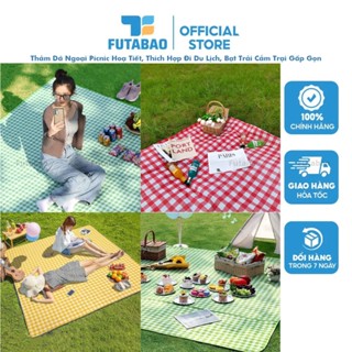 Thảm dã ngoại picnic hoạt tiết, thích hợp đi du lịch, đi phượt chụp ảnh, bạt trải cắm trại gấp gọn