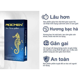 [ CHÍNH HÃNG ] Bao cao su ROCMEN XANH 1 hộp lớn ( 10 cái )