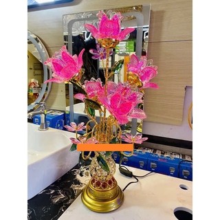 MỘT CẶP ĐÈN BÌNH BÔNG THUỶ TINH CAO CẤP
