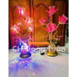 MỘT CẶP ĐÈN BÌNH BÔNG THUỶ TINH CAO CẤP