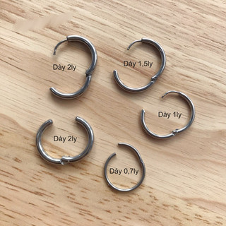 Khuyên Tai Tròn Basic Inox ko gỉ dày 2mm