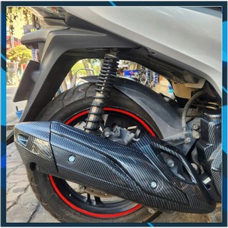 Ốp Pô, Chụp Đuôi Pô Gắn Sh 2017 - 2019 Hàng Artistar Chính Hãng- Ốp Pô Nhựa ABS Phủ Vân Carbon Bền Đẹp