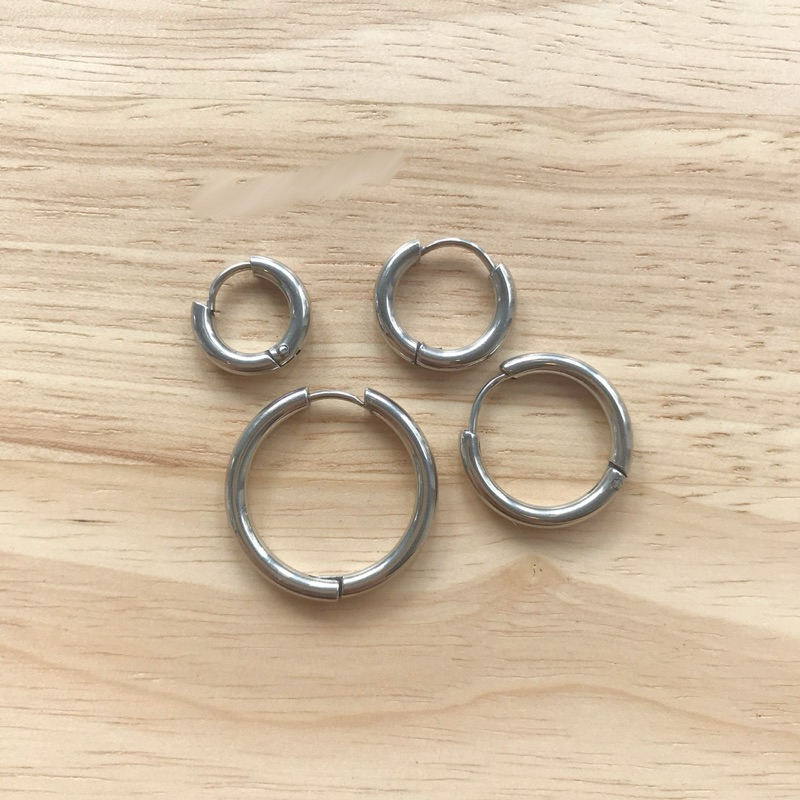 Khuyên Tai Tròn Basic Inox ko gỉ dày 2mm