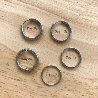 Khuyên Tai Tròn Basic Inox ko gỉ dày 2mm