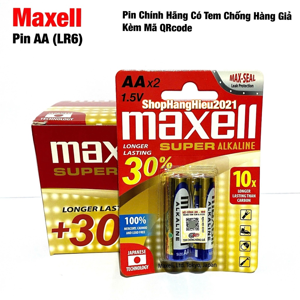  Hộp 24 Viên Pin AA   AAA Maxell Super Alkaline 1.5Volt Siêu Bền Dung Lượng Cao Hàng Chính Hãng 