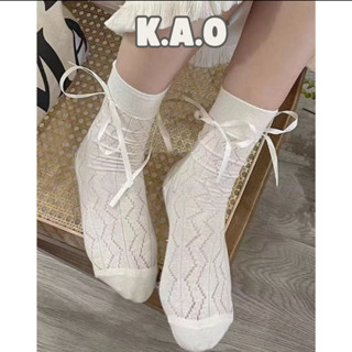 Tất vớ Lolita nữ sinh đính nớ tự buộc chất liệu cotton mỏng phù hợp mùa đông - Tiệm nhà KAO