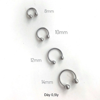 Khuyên Tai Ushape Teapear Basic Inox ko gỉ Dày 0,5mm