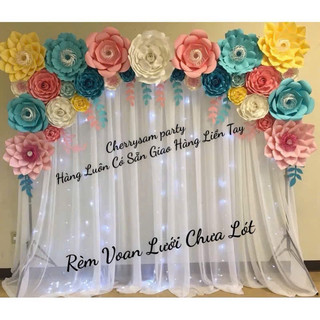 Rèm Vải Voan Lưới Đã May Sẵn Làm Phông Nền Background Sinh Nhật, Tiệc Cưới, Lễ Hội,..