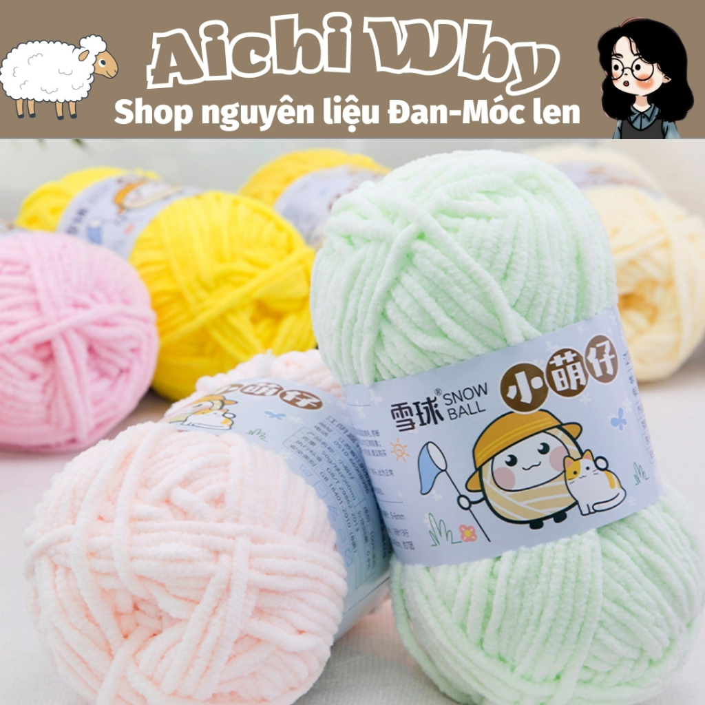 Len Nhung Mèo, bông sữa cỡ sợi 4mm 50g