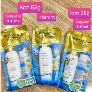   Nắp Vàng  Kem Chống Nắng Sunplay Skin Aqua  skinaqua  Clear White SPF 50+ PA++++  Dưỡng Trắng Cho Da Dầu - Dạng Sữa 