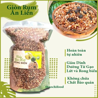 Cốm gạo lứt sấy rong biển - Gạo lứt rong biển sấy gói 500gram dinh dưỡng, tiện lợi dành cho người giảm cân, keto