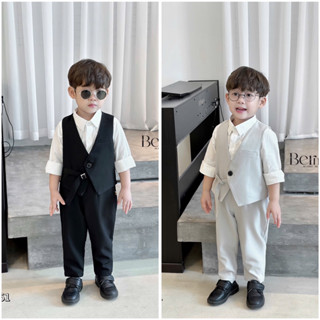 Set gile công tử 3 chi tiết cho bé diện sự kiện lễ tết Bernie FASHION