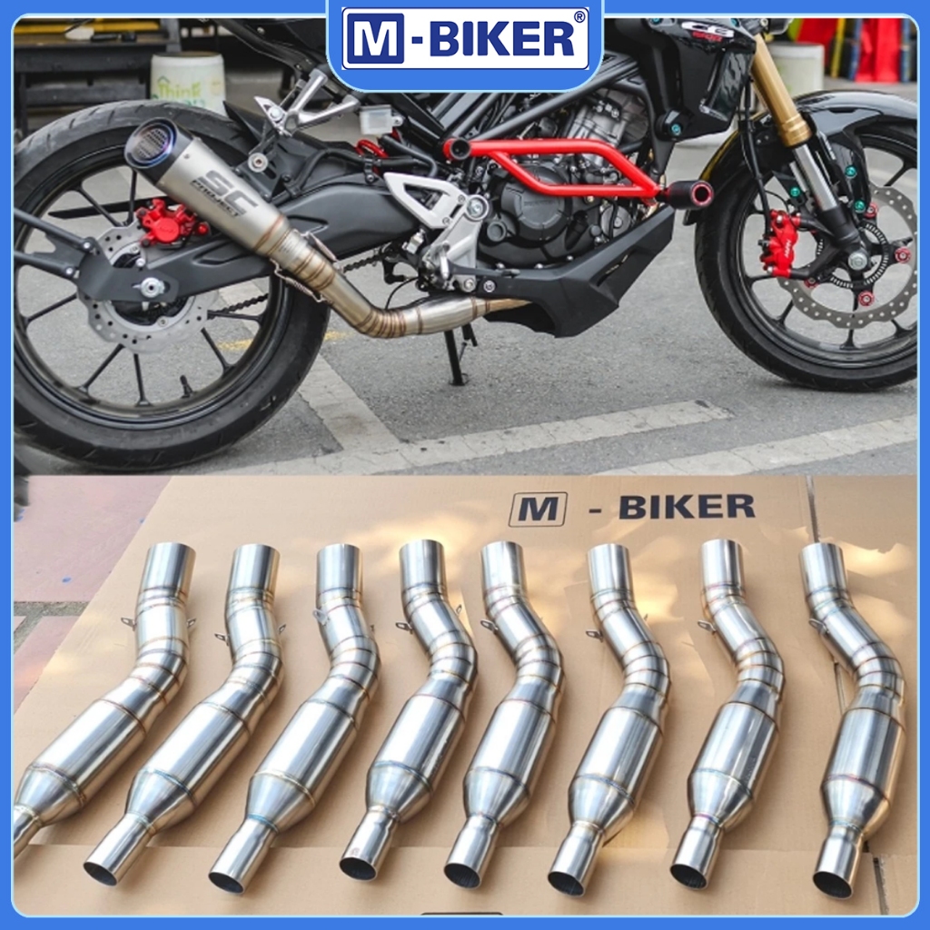Cổ pô CB150r inox 304, cổ bô 2 khúc bầu hơi xe CB150r 2017 - 2022