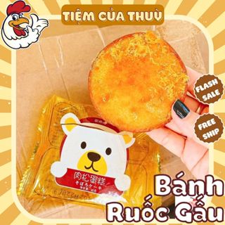 THÙNG 30 Bánh Ruốc Gấu Chà Bông Đài Loan , Bánh Gấu Chà Bông Ruốc Mặn Date Mới, đồ ăn vặt