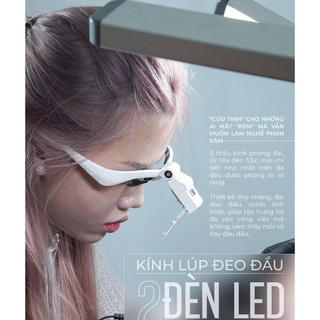 Kính Lúp Đeo Đầu 2 Đèn Led