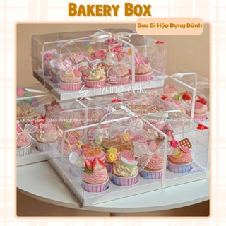 20 Hộp Đựng Bánh Cupcake Mica Trong Suốt 12 Ô - BAKERY BOX