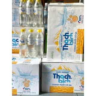 Nước khoáng Thạch Bích- Chanh muối có gas (Thùng/24 chai 480ml)