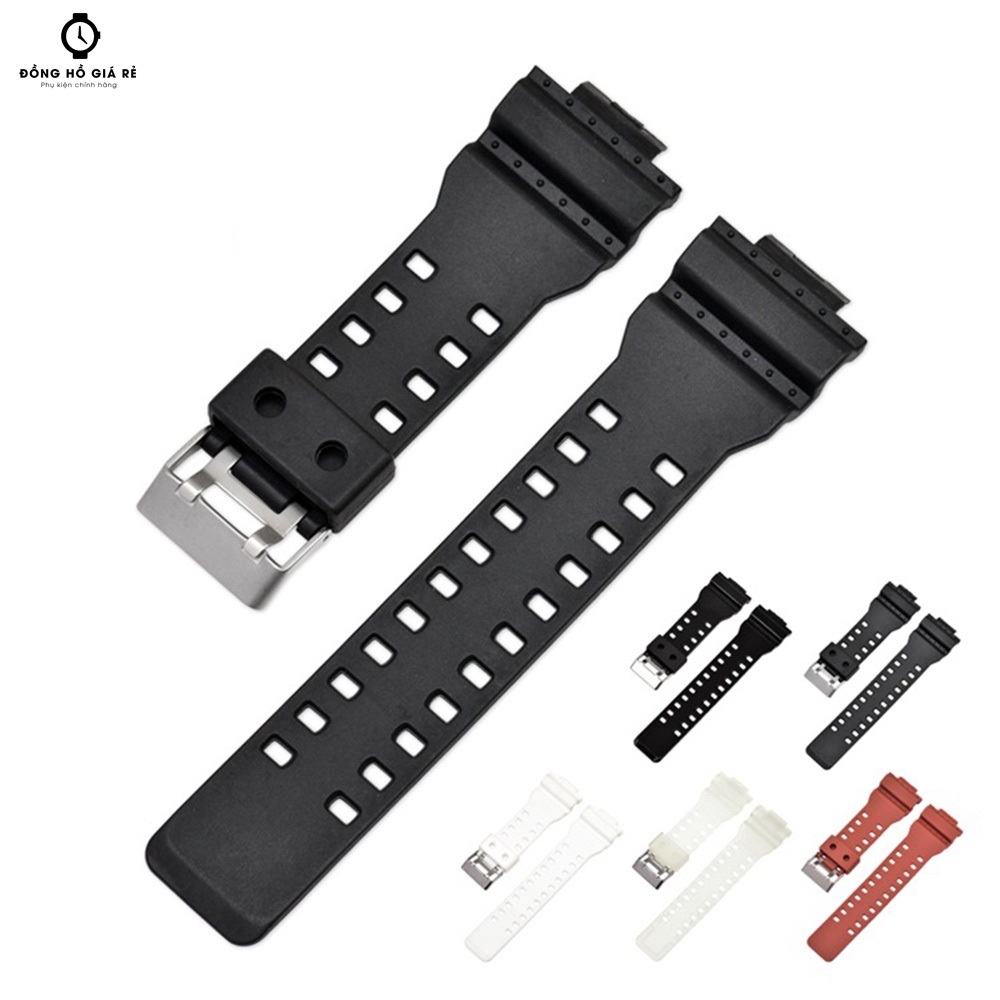 Dây G-Shock GA-100, GA-110, GA-120(GA-100, GA-110, GA-120 màu đen nhám với móc khóa bạc mờ