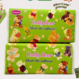 Giấy Ăn Rút Lụa Gói To TEDDY BEAR OFTNESS, Khăn Giấy 480 Tờ 4 Lớp Lụa Trắng Mềm Mại, Ép Viền 4D Sang Trọng