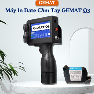 Máy In Date Cầm Tay GEMAT Q3 Chiều Cao In 2–12.7mm Ngữ Ngữ Tiếng Việt Màn Hình Cảm Ứng Chuyên In Nxs Hsd Mã Vạch Logo