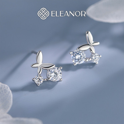 Bông tai nữ chuôi bạc 925 Eleanor Accessories hình hồ điệp phụ kiện trang sức khuyên tai 8589
