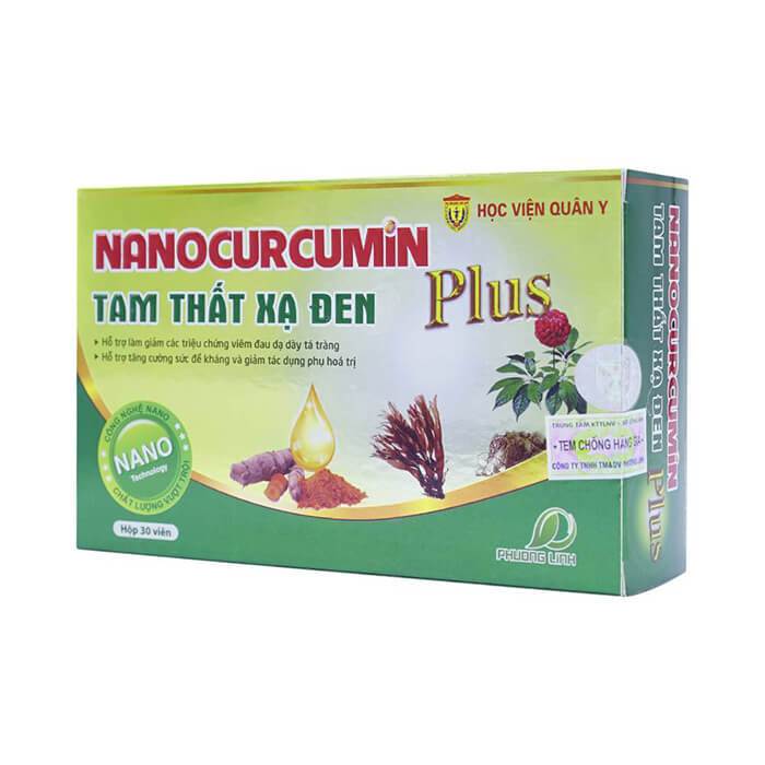 Combo 4 hộp Nano Curcumin tam thất xạ đen Plus Học viện quân y hạn 2027