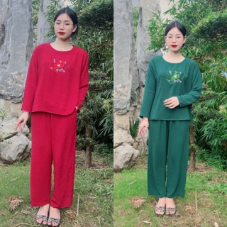 Bộ Đũi Trung Niên Cho Mẹ Và Bà Chất Đũi Lạnh Cao Cấp Bộ Đồ Trung Niên Quần Dài Tay Dài