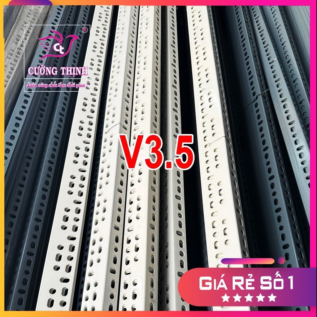Thanh sắt V Lỗ Đa Năng V3x5cm -dài 200cm.Dầy 1.6mm. Thép V lỗ đa năng. Sắt Lắp Ghép Kệ V Lỗ