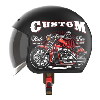  MŨ BẢO HIỂM TRÙM ĐẦU 3 4 KÍNH ÂM LÓT THÁO RỜI CHÍNH HÃNG ROYAL M139 