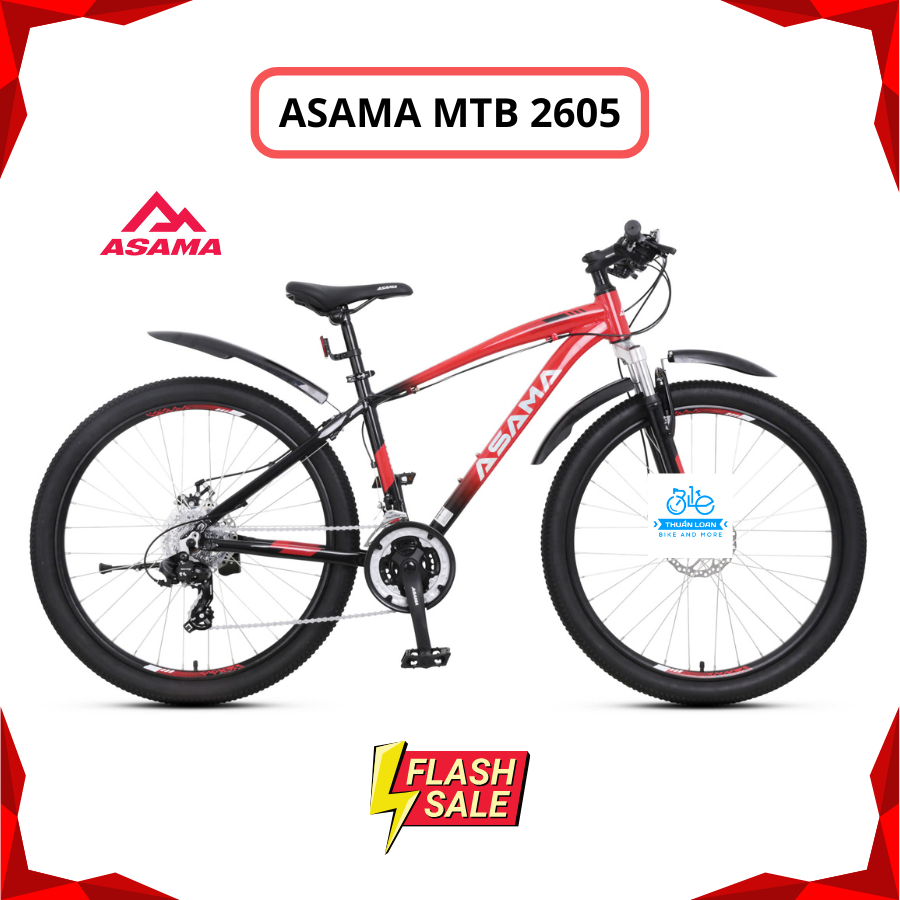Xe Đạp Thể Thao Asama MTB 2605 Phiên Bản Mới Nhất 2024. Tặng Kèm 3 Món Phụ Kiện Cao Cấp
