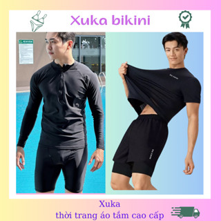 Đồ bơi nam dài tay, quần bơi nam 2 lớp kín đáo áo bơi nam tay dài co giãn bộ đồ bơi nam  phong cách thể thao QN 01