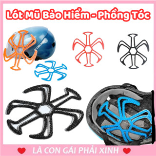 Miếng Lót Mũ Bảo Hiểm Silicon 6 Nhánh Chống Xẹp Tóc Khi Dùng Mũ Bảo Hiểm Khô Thoáng Có Thể Tháo Rời#