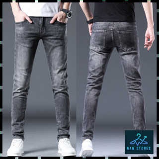 Quần Jean Nam Cao Cấp, Quần Bò Màu Xám Đen Form Skinny Co Dãn Bốn Chiều Ôm Chân Tôn Dáng