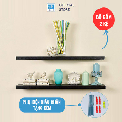 Set 2 Kệ Treo Âm Tường Dài 120cm Rộng 20cm, Dày 25mm Nhiều Màu Thương Hiệu SIB Decor KT005