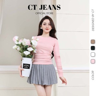  Áo thun nữ cổ tròn nhún eo dáng ôm basic CS37 CT JEANS 