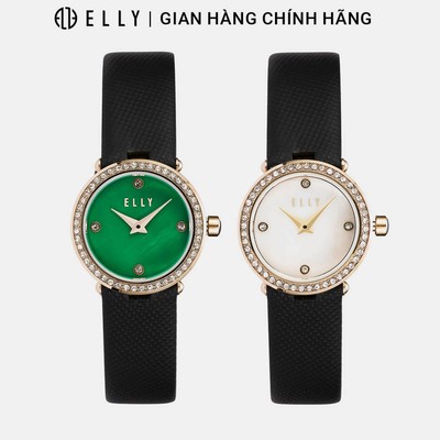 Đồng hồ nữ ELLY EH22 dây da thật mặt phủ sapphire chính hãng