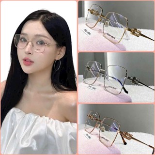 Kính mát nữ miumiu 51 gọng vuông dễ thương màu xi trắng, xi hồng , xi vàng tặng khăn