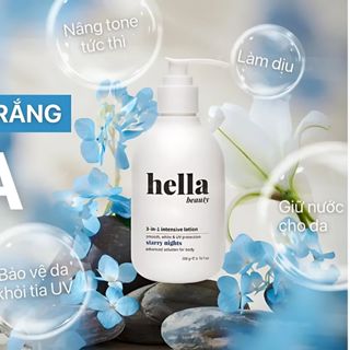  Kem body trắng da Nâng tone tức thì Dưỡng ẩm Chống nắng Hella Beauty 200g 
