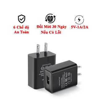 Củ sạc nhanh điện thoại cổng USB nguồn 5V 1A/2A cho camera, đèn LED, vợt muỗi, bàn chải đánh răng điện -SL001/002