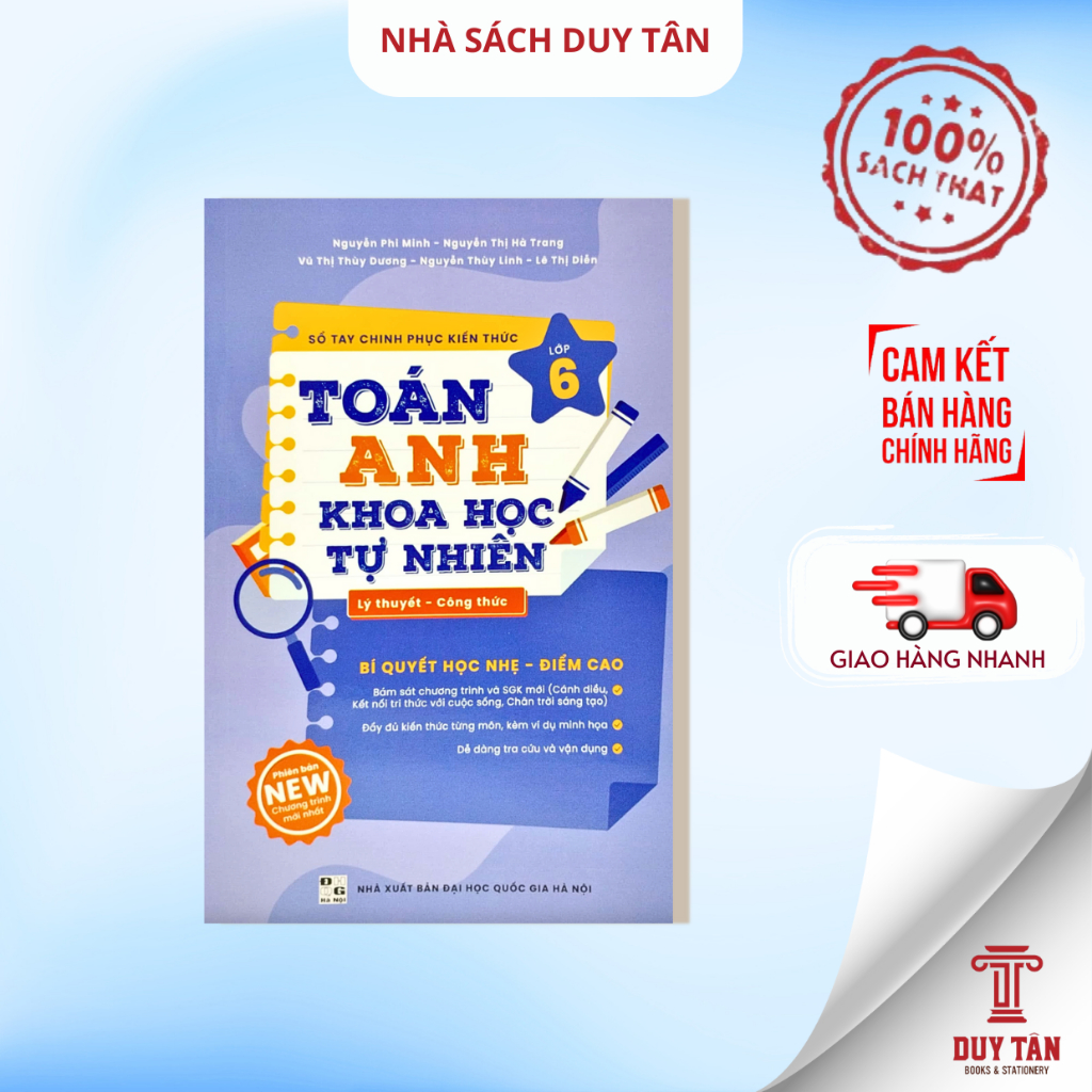 Sách - Sổ tay chinh phục kiến thức Toán – Anh – Khoa học tự nhiên lớp 6 (chương trình mới) - HOCMAI