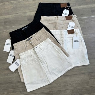  TIENSTYLE - Chân váy jean Bigsize chữ A mạc da túi viền chỉ nổi có lót quần phong cách,Chân váy Bò 