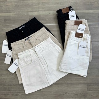 TIENSTYLE _ (Bigsize 75kg) Chân váy jean chữ A mạc da túi viền chỉ nổi có lót quần phong cách